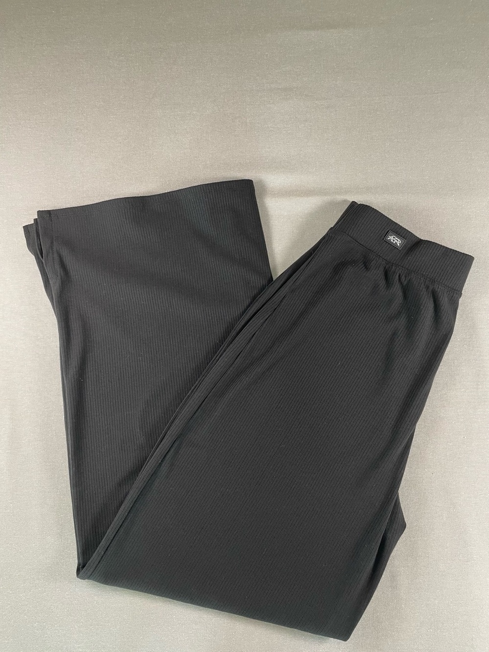 Tiger Friday Create Wide Leg Pants Black Ribbed Knit Dancewear Size Adult M